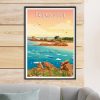 Affiche Trégastel - La plage de Coz Pors