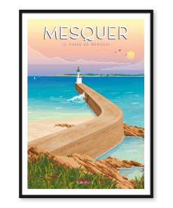 Affiche Phare de Merquel, Mesquer – Loire-Atlantique