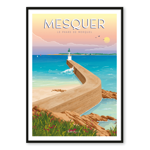 Affiche Phare de Merquel, Mesquer – Loire-Atlantique