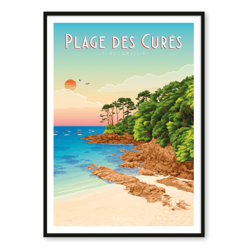 Affiche Plage des Curés, Plougonvelin – Finistère